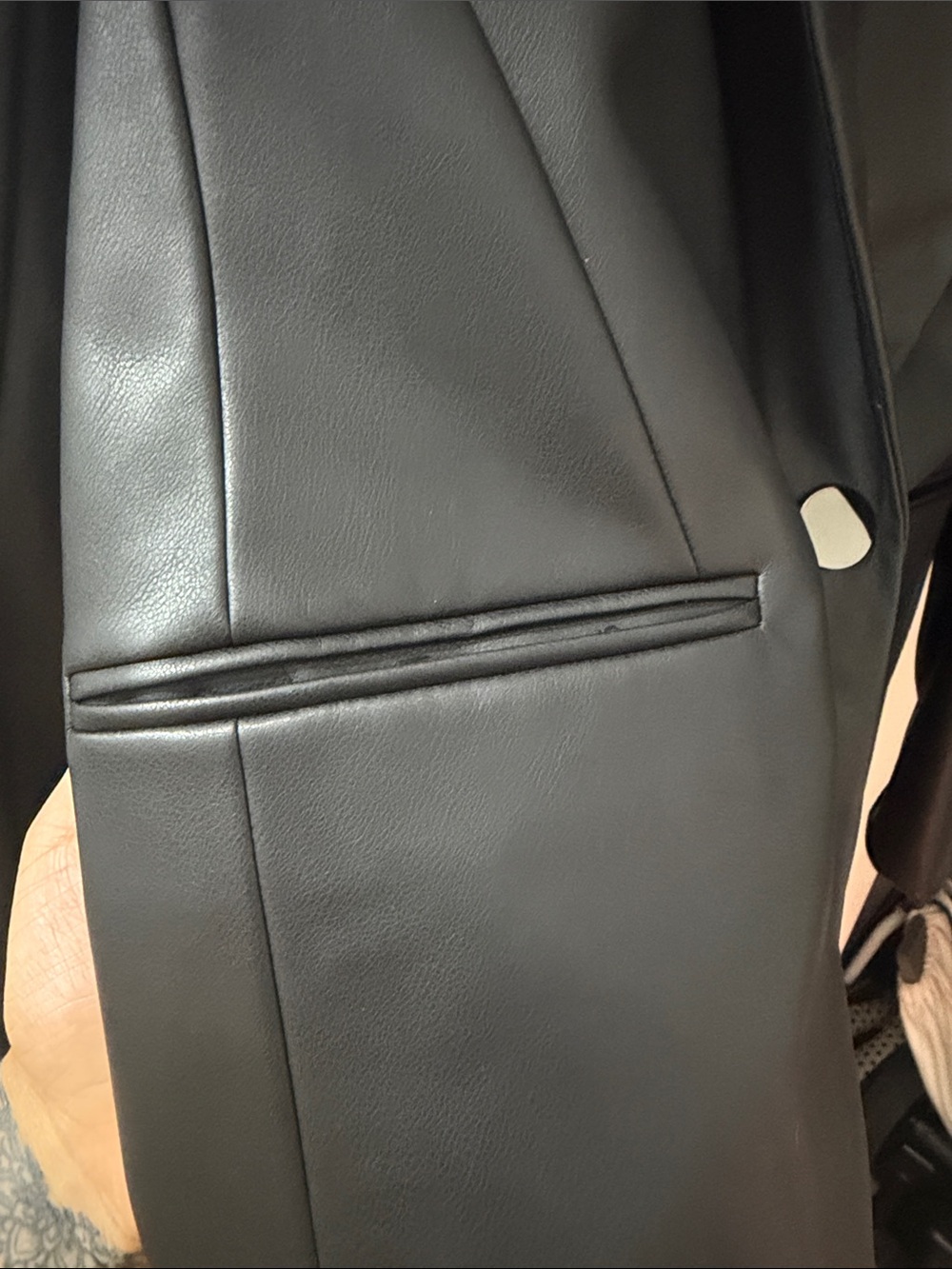 Express Black Faux Leather Blazer Jacket - Picture 4 of 10